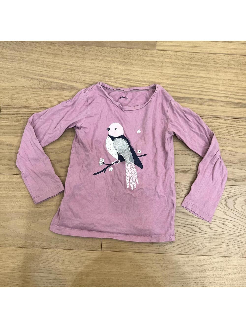 Anko Girls Long Sleeve Bird Shirt Kids Size 6